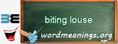 WordMeaning blackboard for biting louse